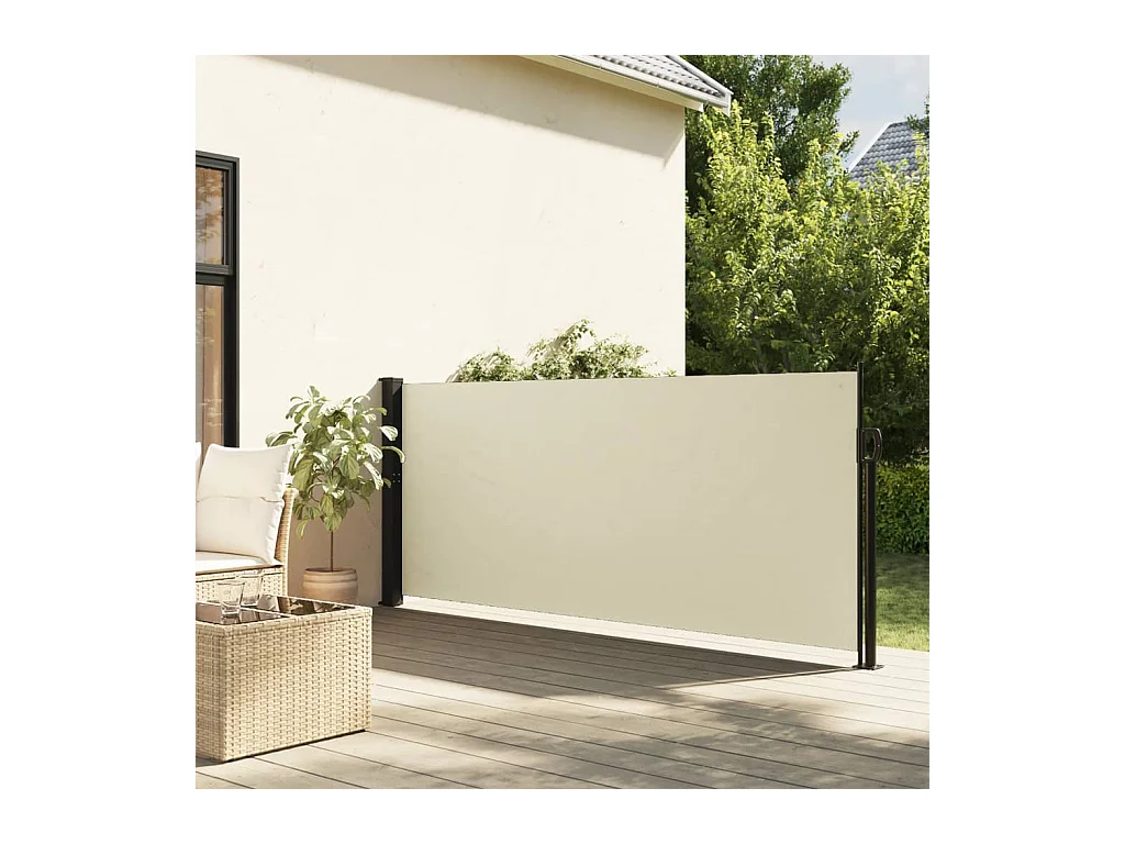 Auvent latéral rétractable crème 140x600 cm FR46101