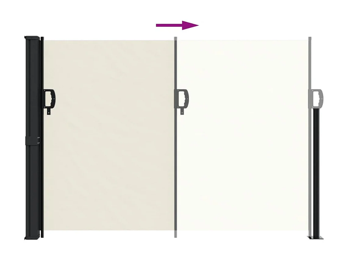 Windscherm uittrekbaar 140x600 cm crème BE895002