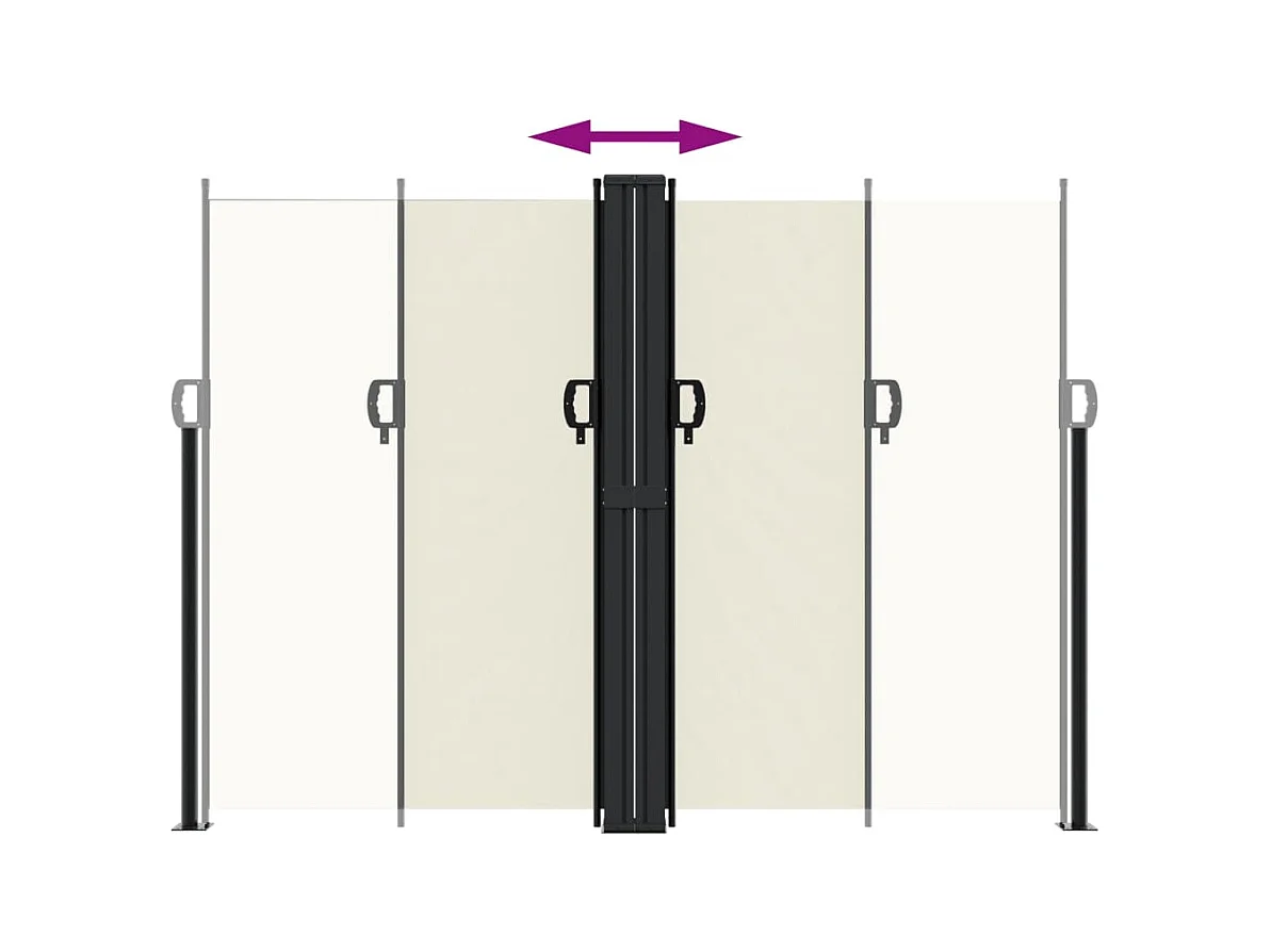 Auvent latéral rétractable crème 180x1200 cm FR53138