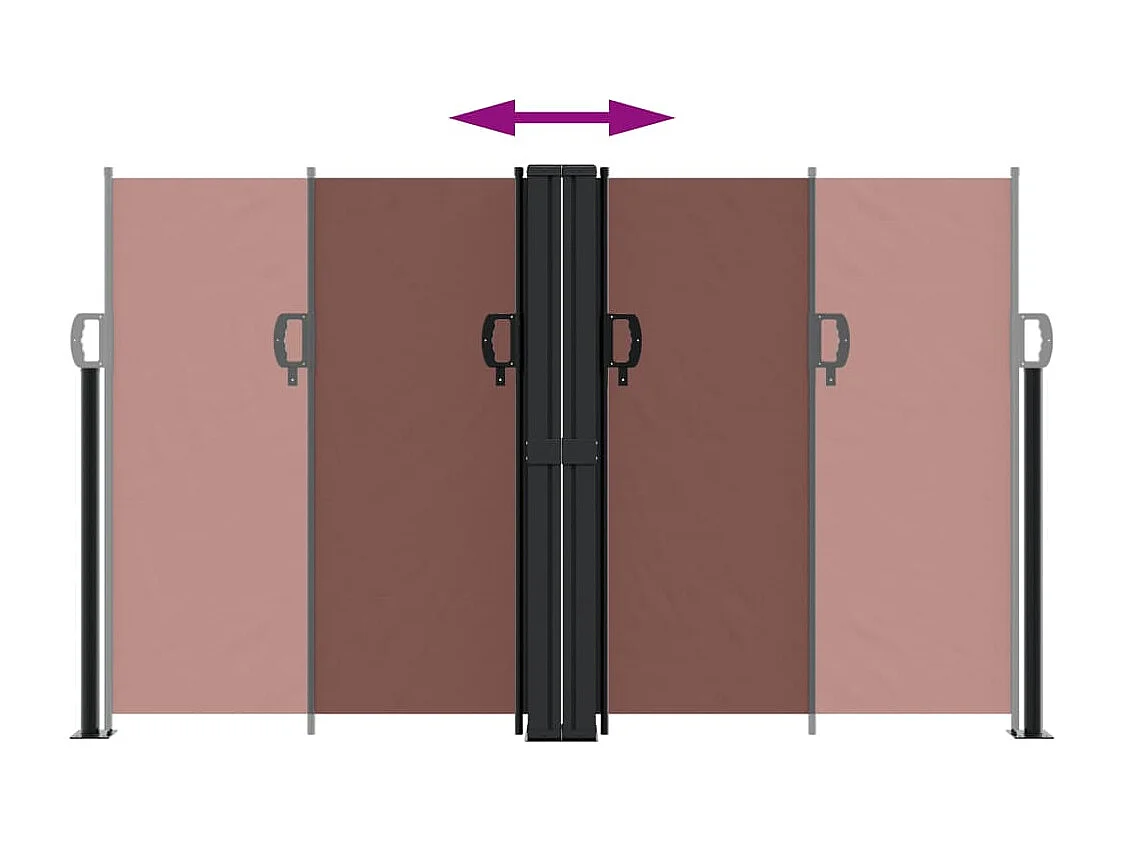 Auvent latéral rétractable marron 140x1000 cm FR31338