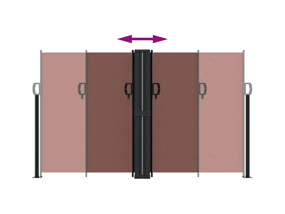 Auvent latéral rétractable marron 140x1000 cm FR31338