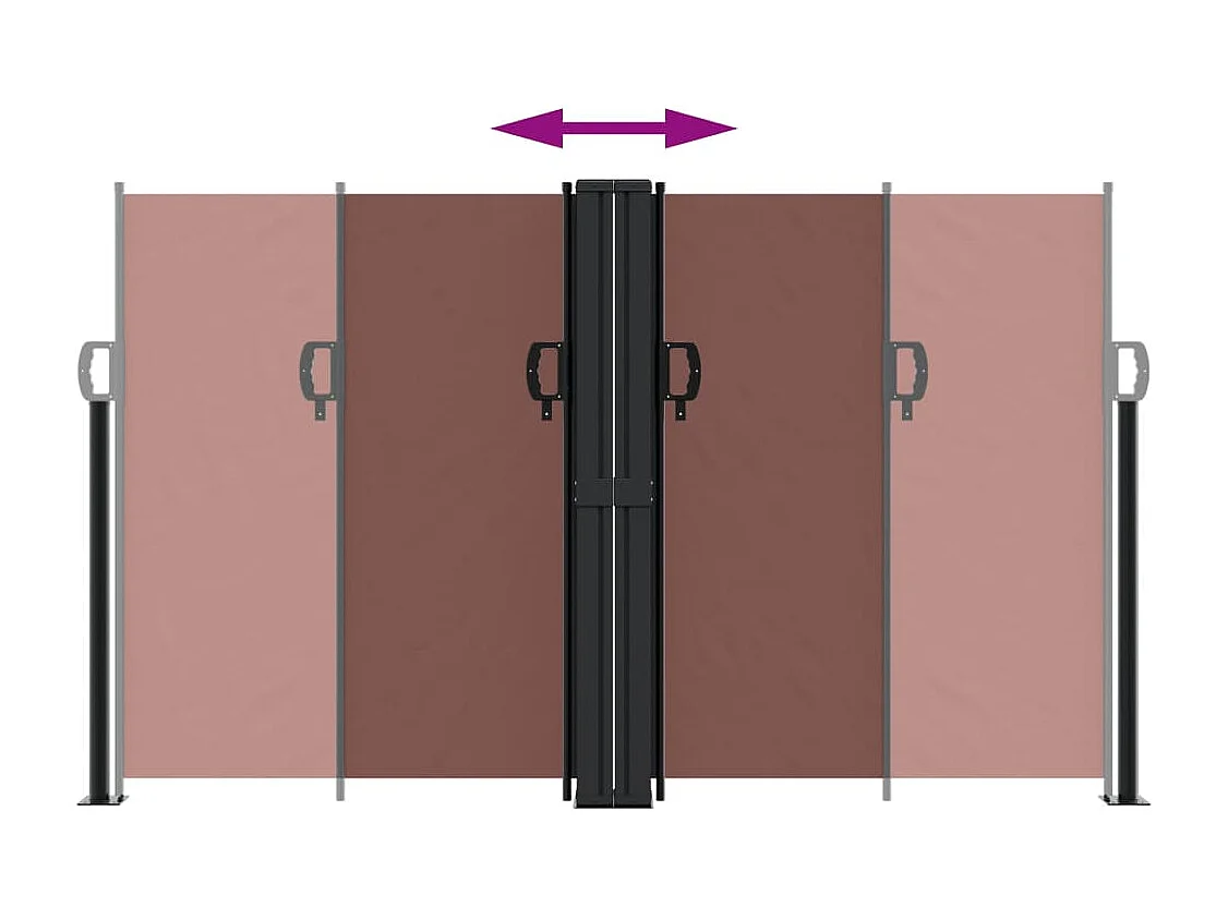 Auvent latéral rétractable marron 140x1000 cm FR31338