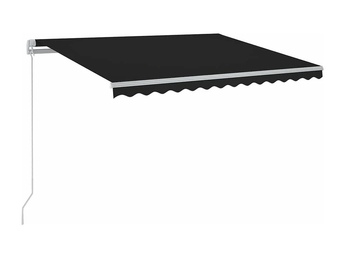 Auvent manuel rétractable avec LED 300x250 cm Anthracite FR85095