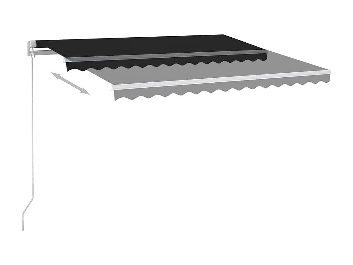 Auvent manuel rétractable avec LED 300x250 cm Anthracite FR85095