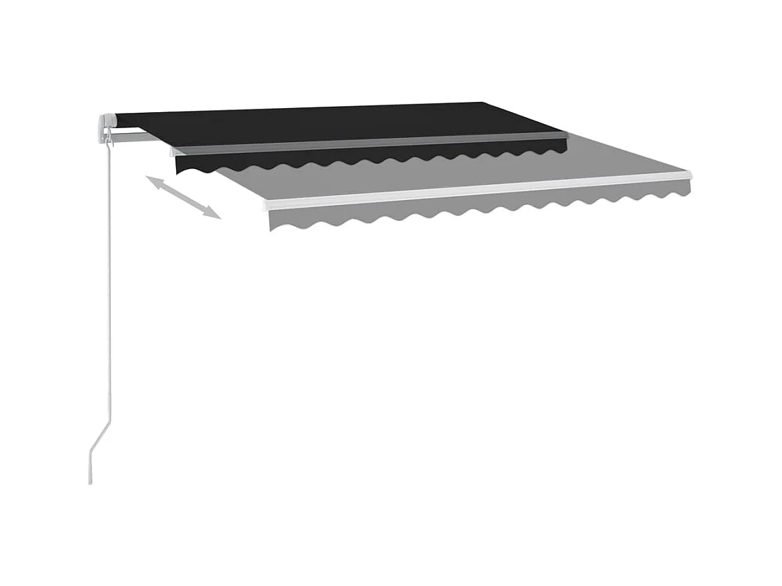 Auvent manuel rétractable avec LED 300x250 cm Anthracite FR85095