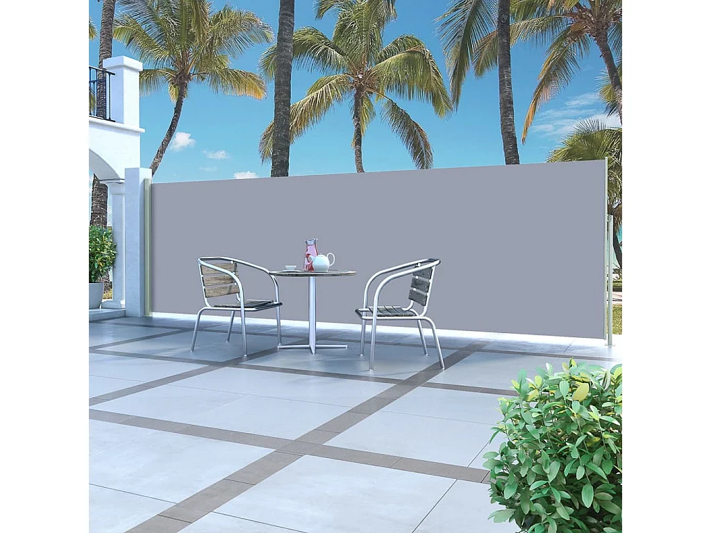 Auvent latéral rétractable 160 x 500 cm Gris FR57993