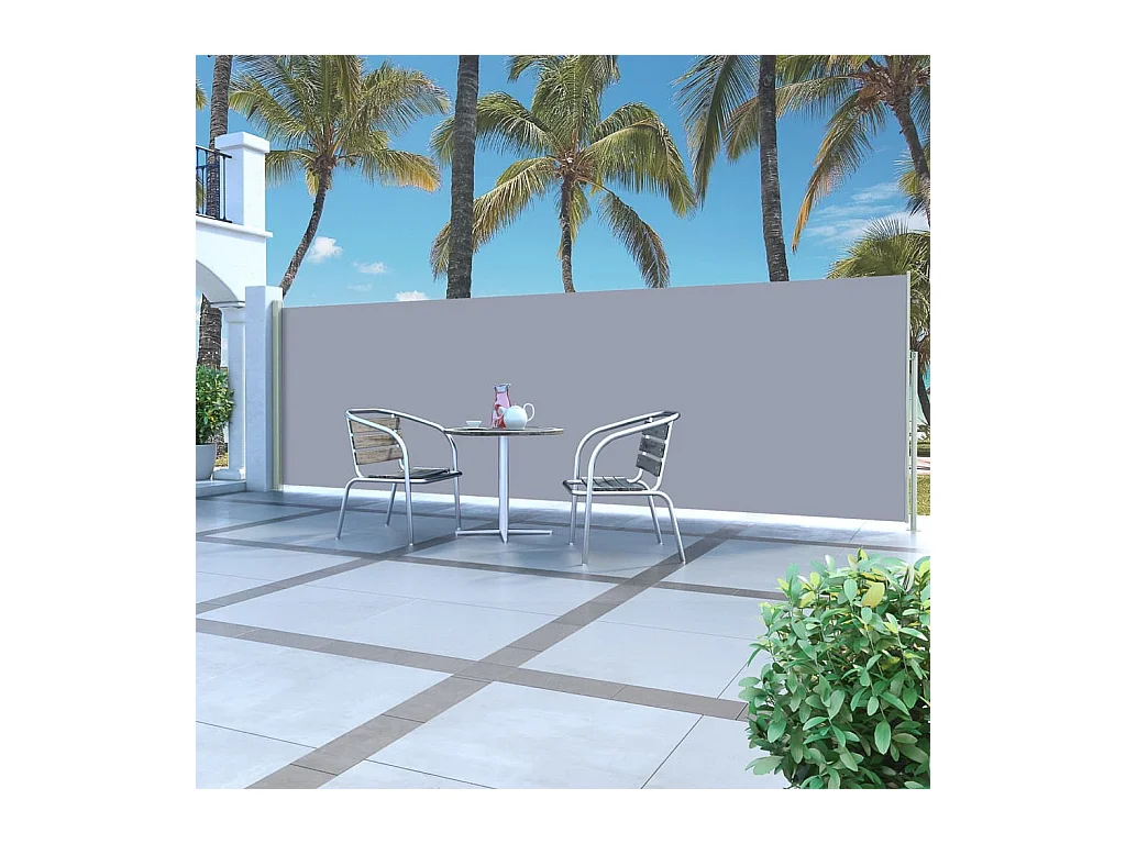 Auvent latéral rétractable 160 x 500 cm Gris FR57993