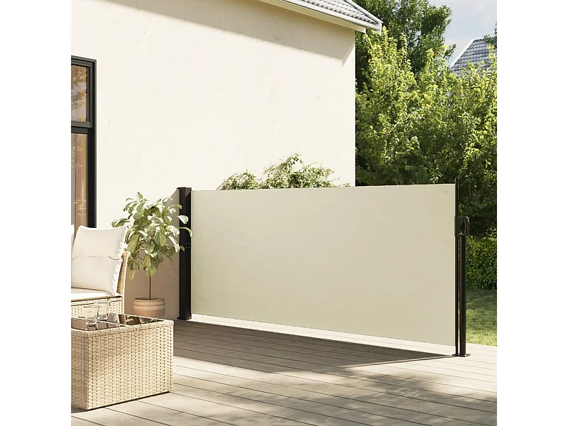 Toldo lateral retráctil crema 120x500 cm ES736834
