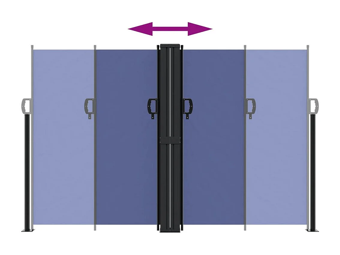 Windscherm uittrekbaar 160x1200 cm zwart BE264859