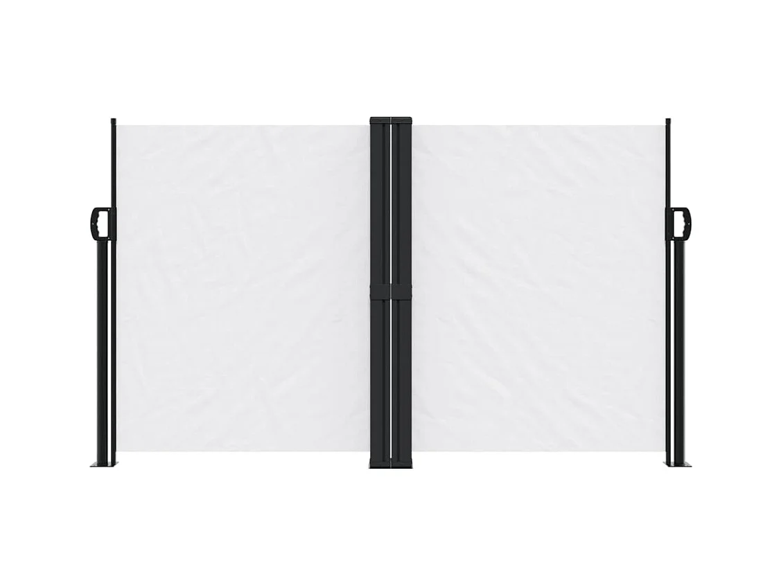 Auvent latéral rétractable blanc 140x1200 cm FR28885