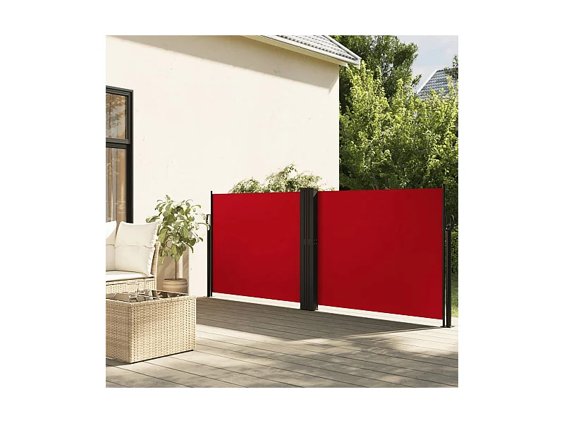 Toldo lateral retráctil rojo 140x1000 cm ES587555