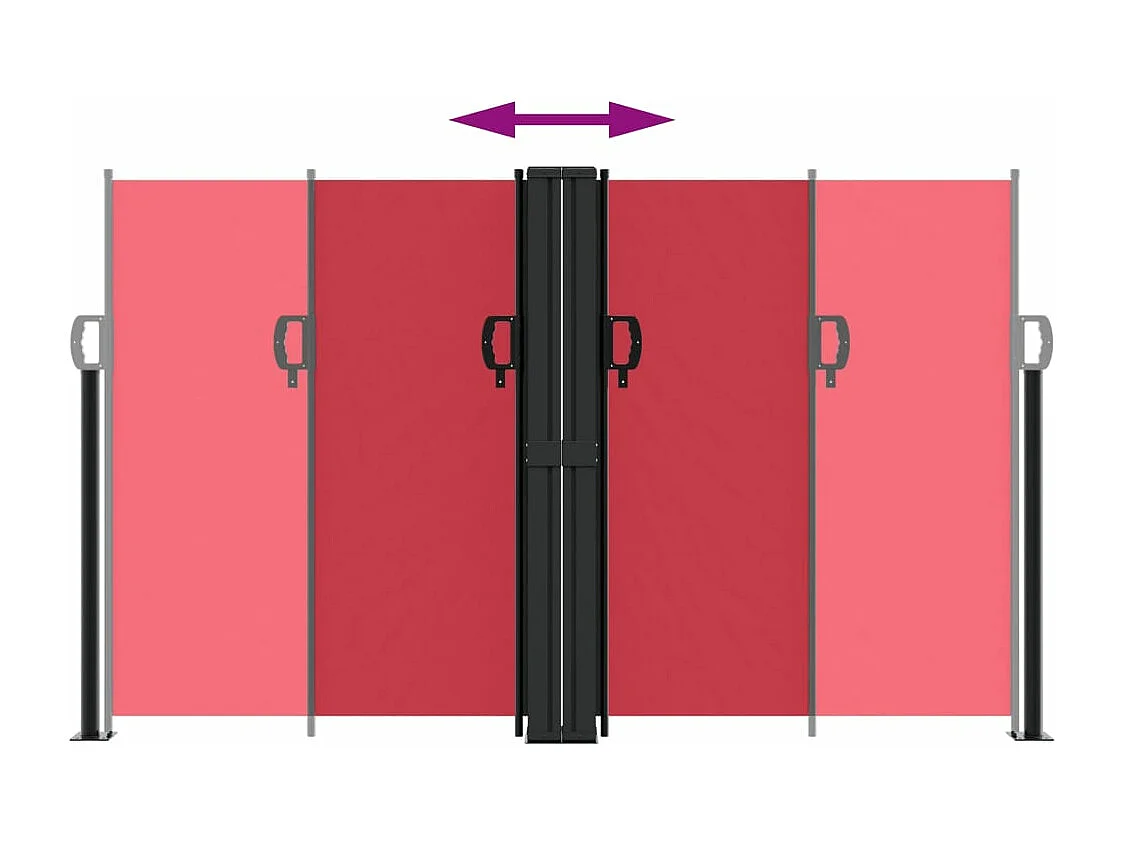 Auvent latéral rétractable rouge 140x1000 cm FR25449