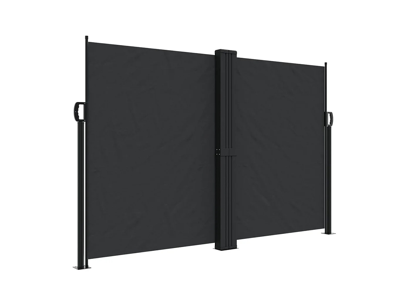 Auvent latéral rétractable noir 160x600 cm FR67694
