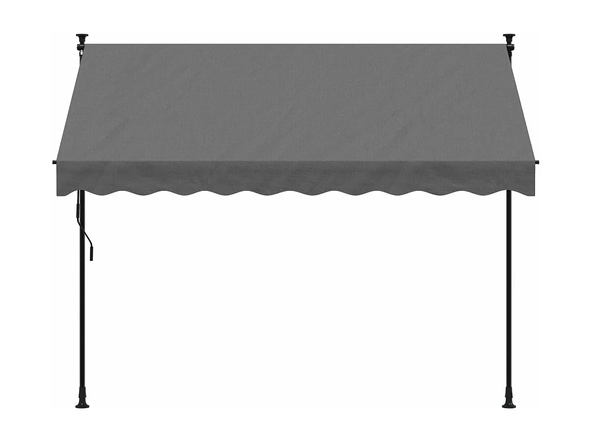 Auvent rétractable anthracite 250x150 m tissu et acier FR73251