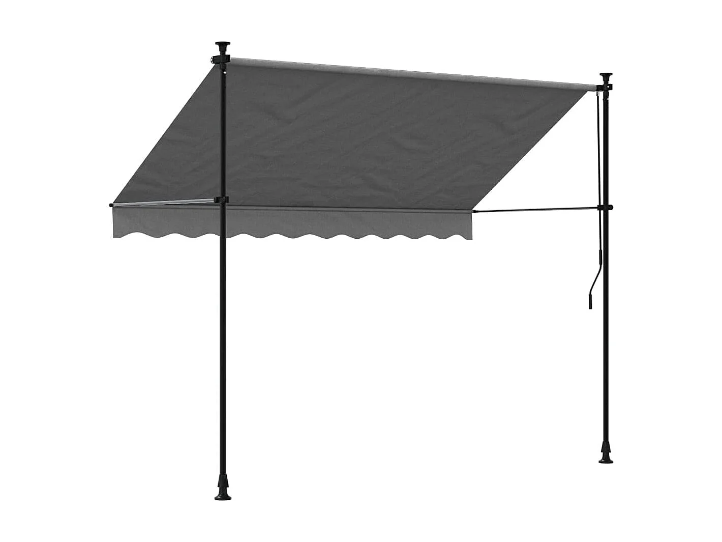 Auvent rétractable anthracite 250x150 m tissu et acier FR73251