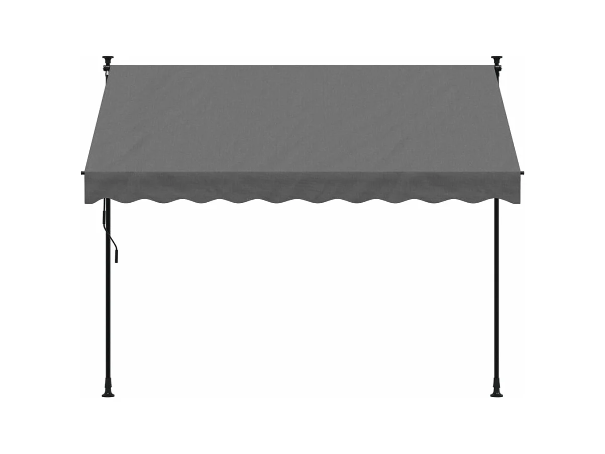 Auvent rétractable anthracite 250x150 m tissu et acier FR73251
