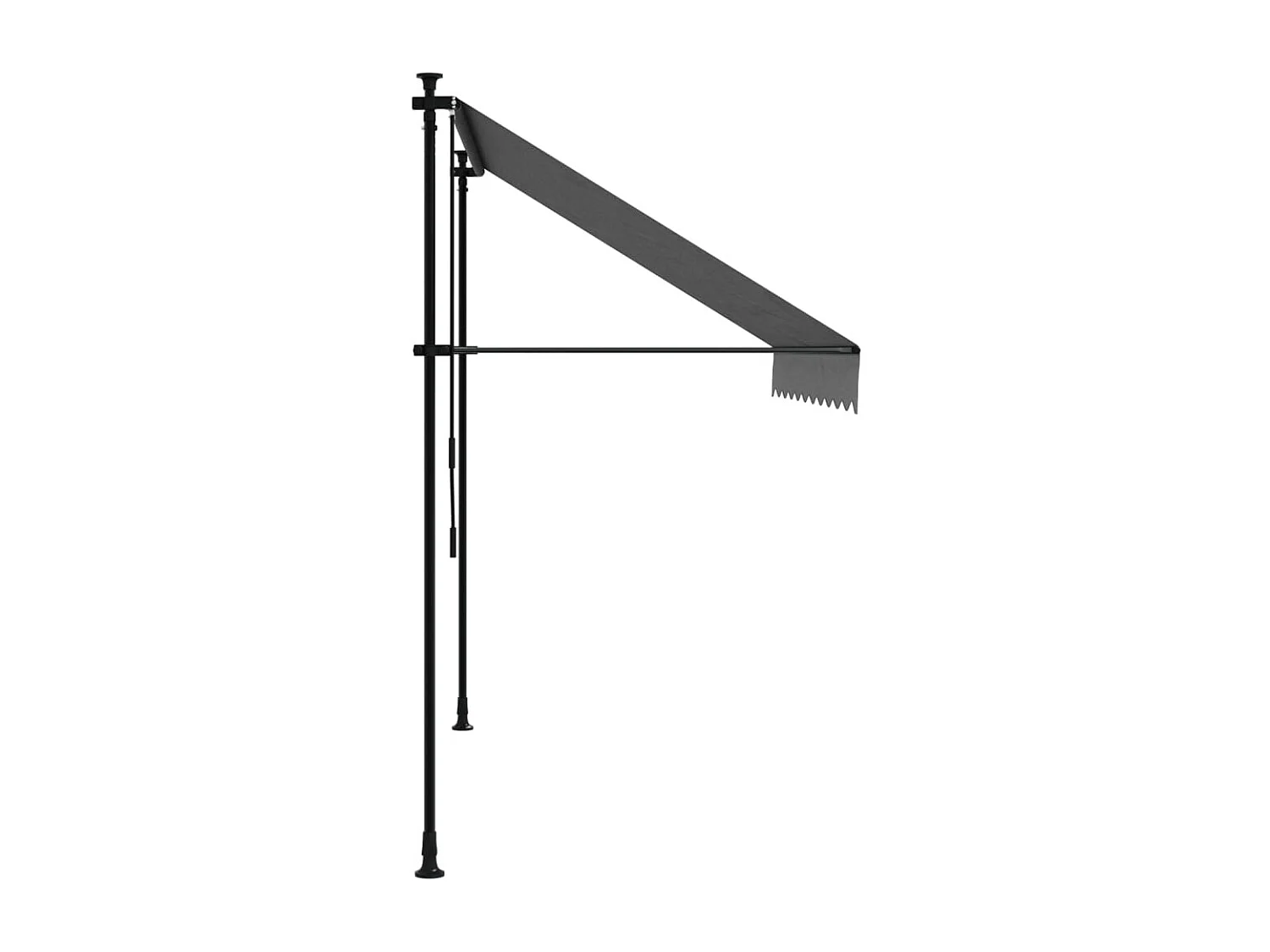 Toldo retráctil de tela y acero gris antracita 250x150 cm ES781514