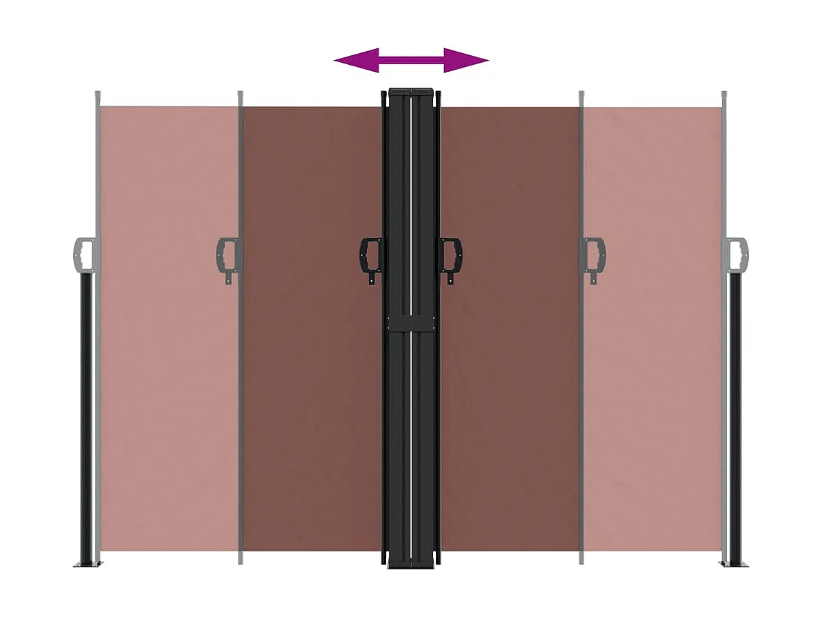 Auvent latéral rétractable marron 180x1000 cm FR81139