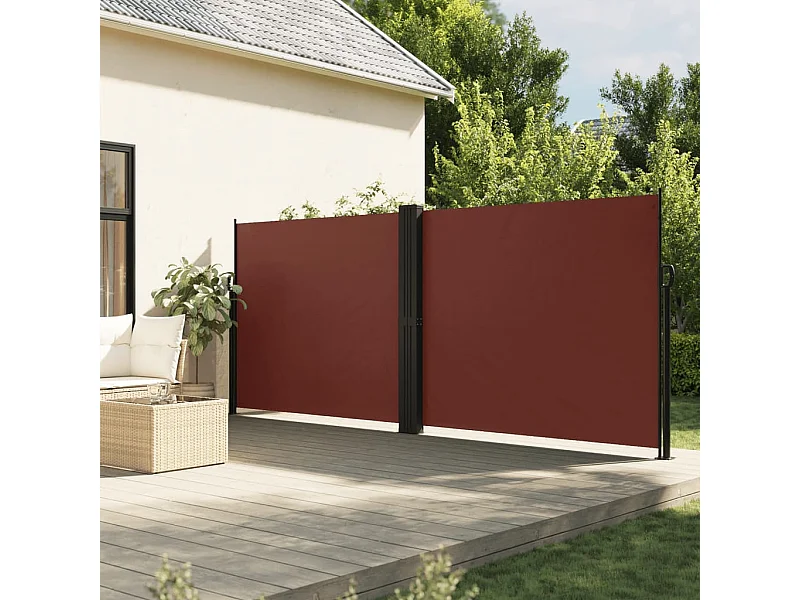 Auvent latéral rétractable marron 180x1000 cm FR81139
