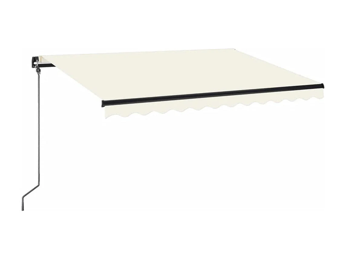 Auvent manuel rétractable avec LED 350x250 cm Crème FR11324