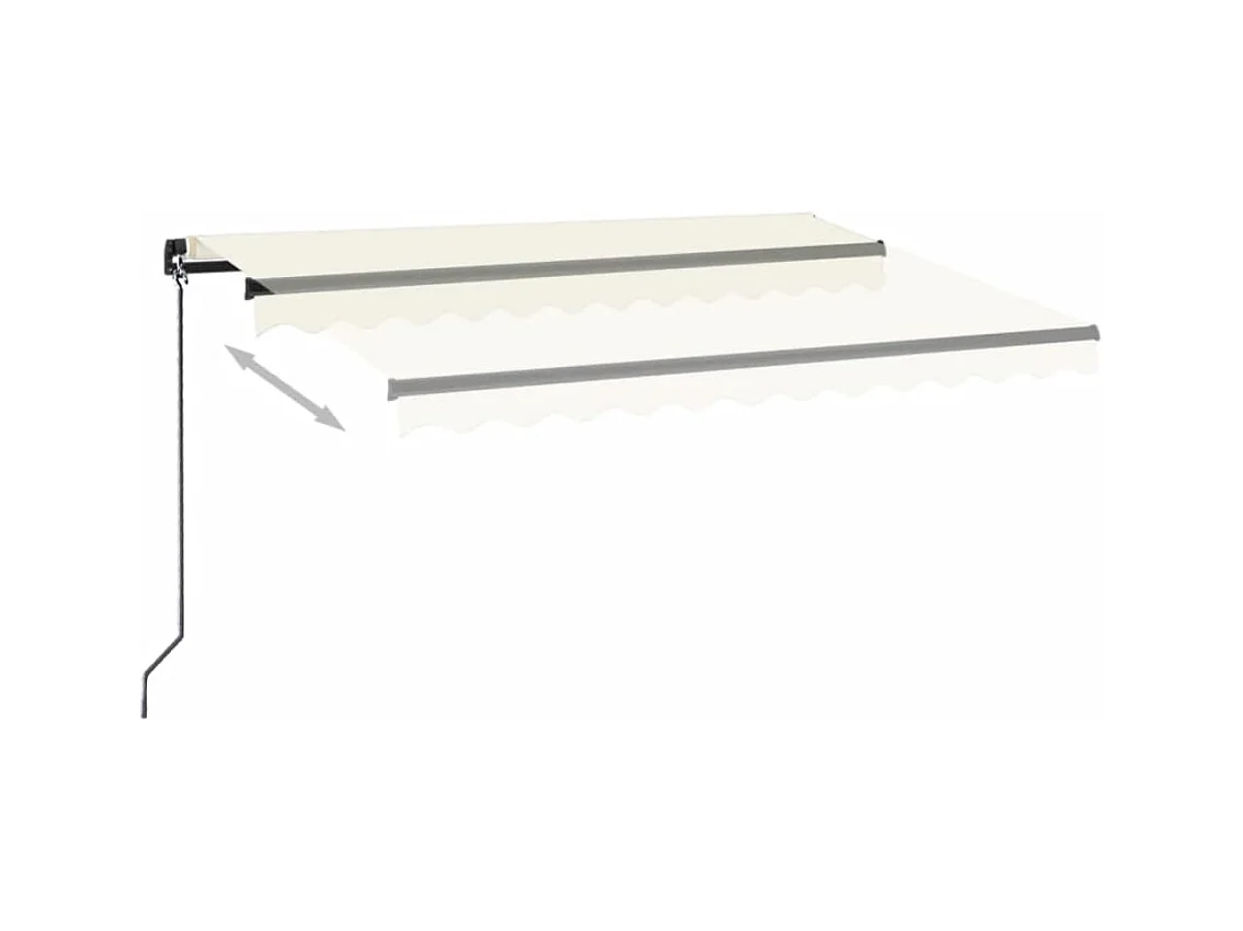 Auvent manuel rétractable avec LED 350x250 cm Crème FR11324