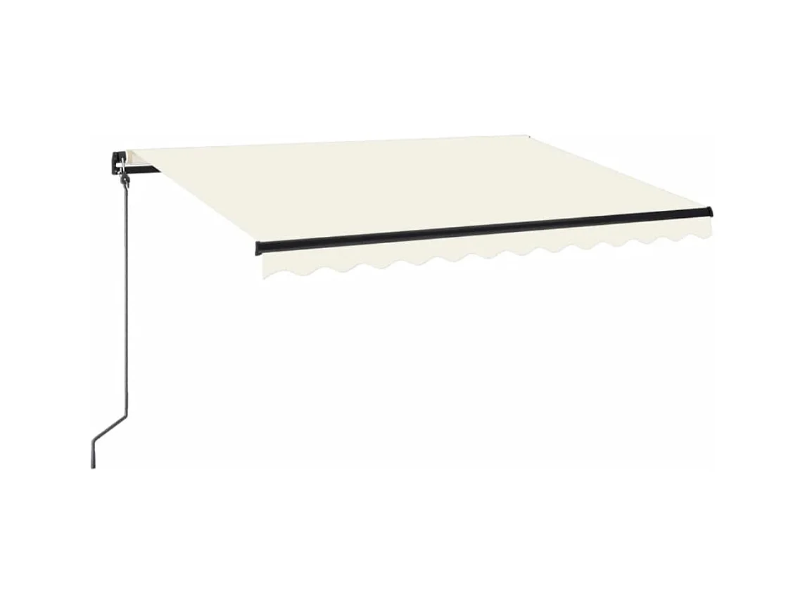 Auvent manuel rétractable avec LED 350x250 cm Crème FR11324