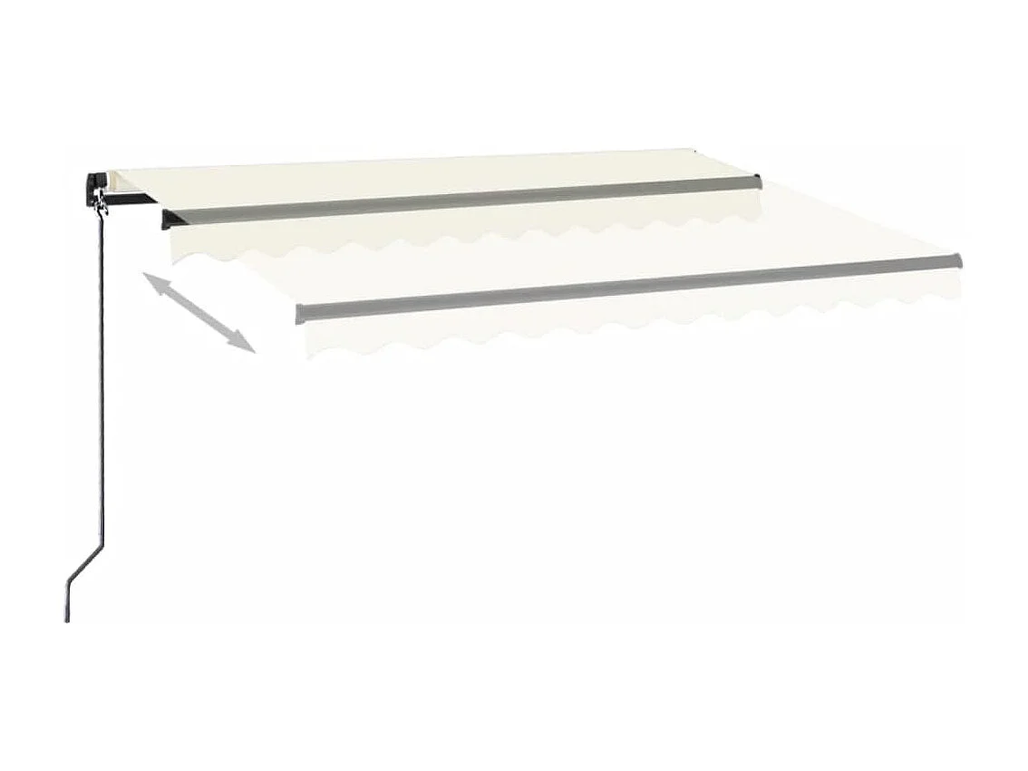 Luifel handmatig uittrekbaar met LED 350x250 cm crèmekleurig BE103721