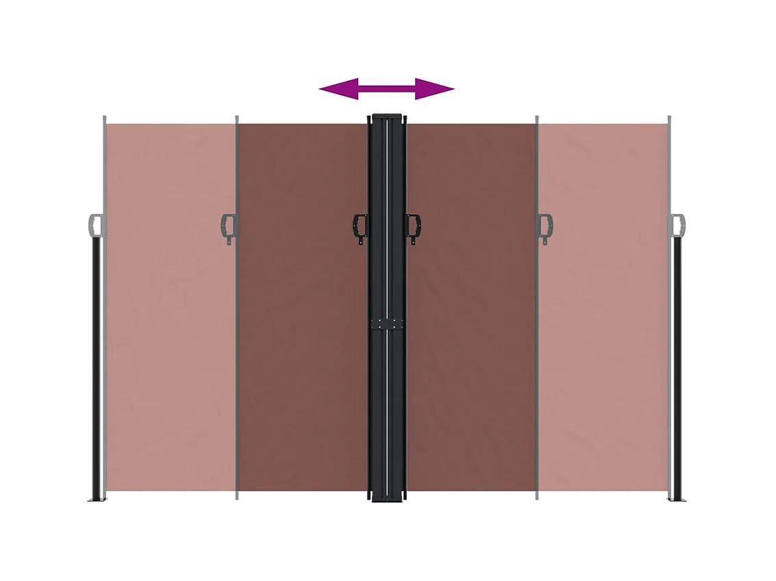 Auvent latéral rétractable marron 220x600 cm FR97471