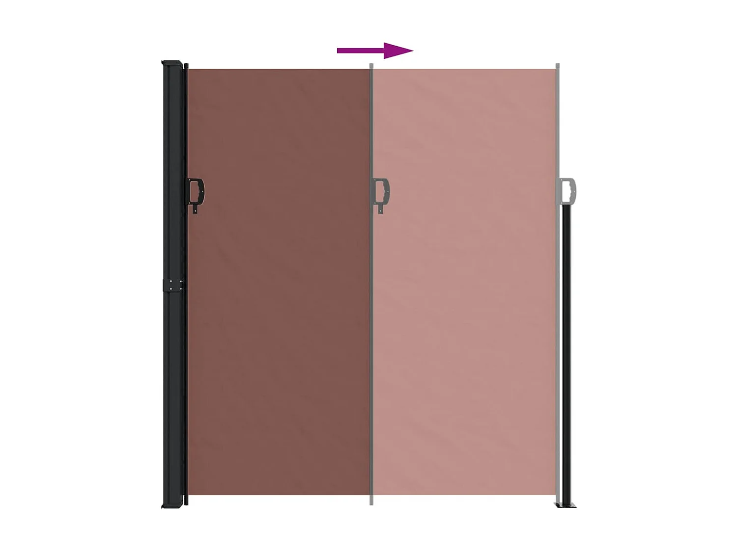 Auvent latéral rétractable marron 220x600 cm FR57356