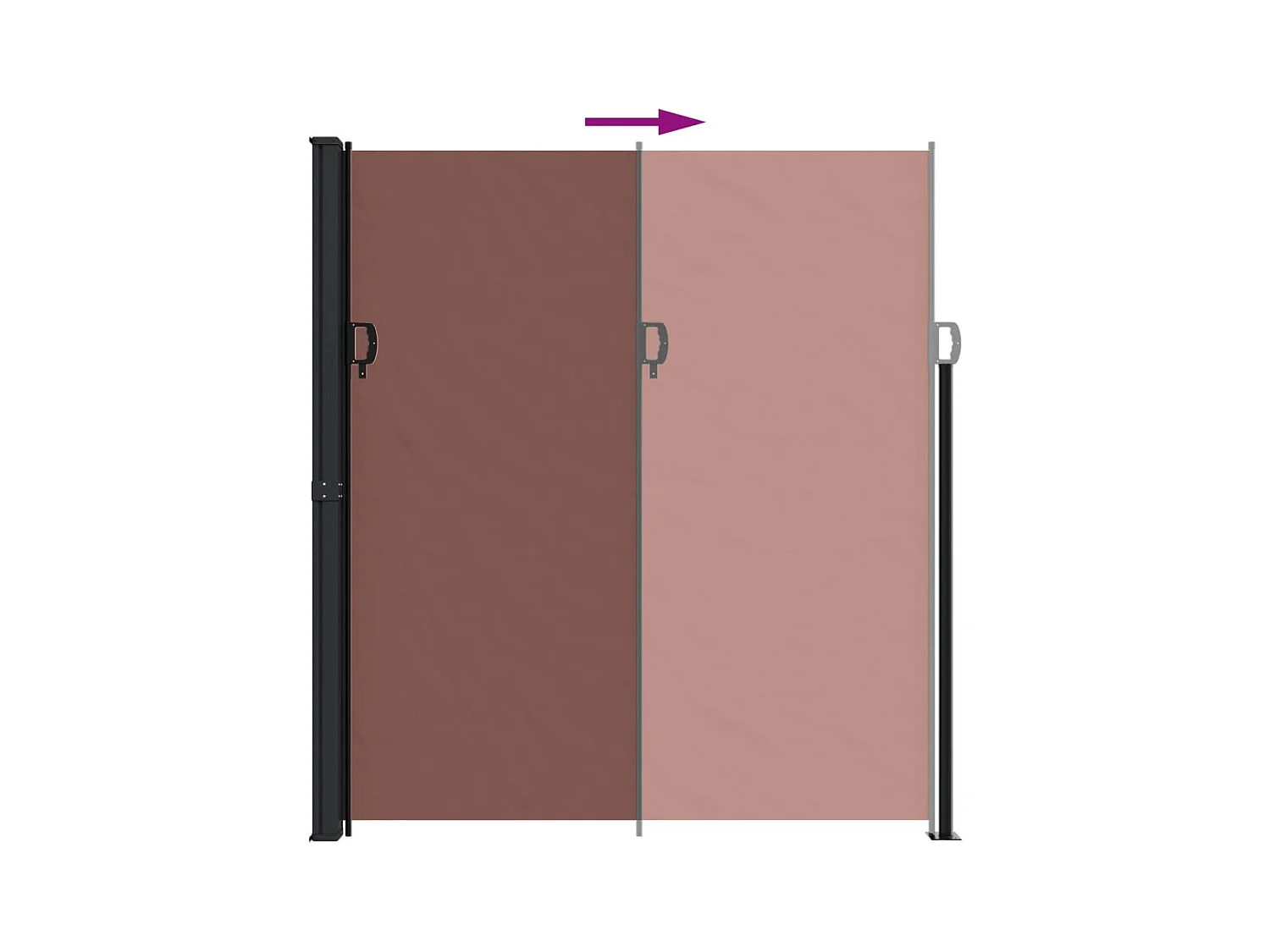 Auvent latéral rétractable marron 220x600 cm FR57356