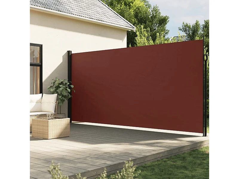 Auvent latéral rétractable marron 220x600 cm FR57356
