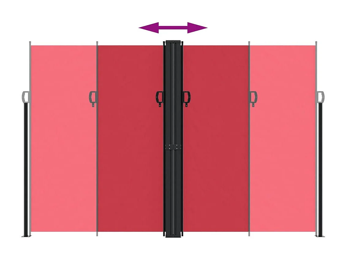 Toldo lateral retráctil rojo 220x1200 cm ES199047