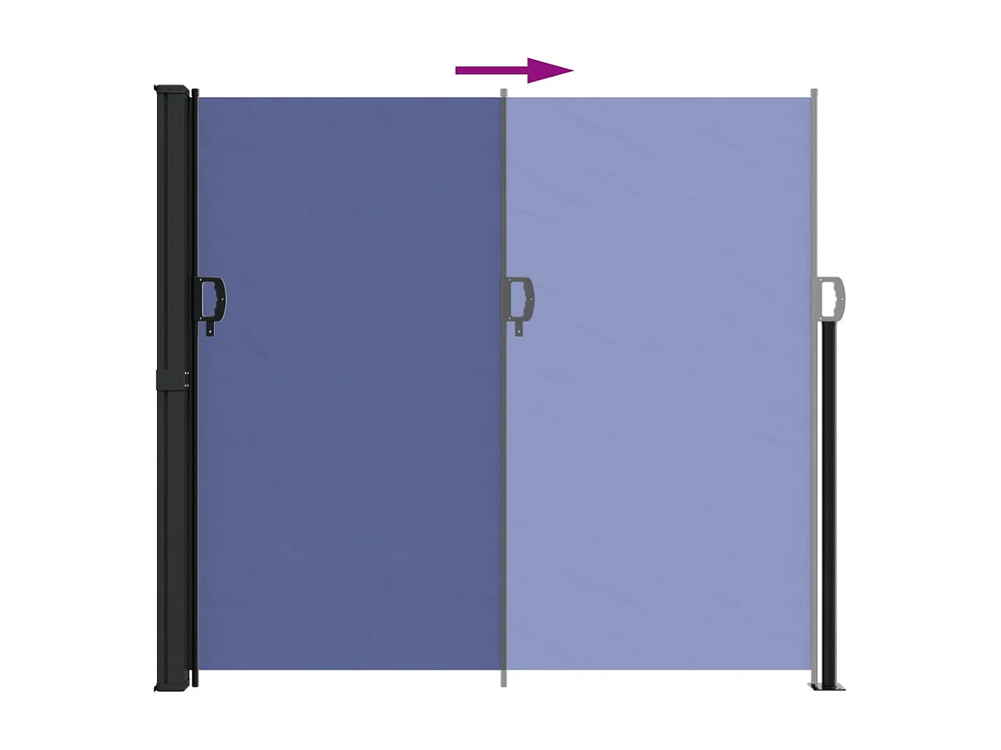 Auvent latéral rétractable bleu 180x600 cm FR29325