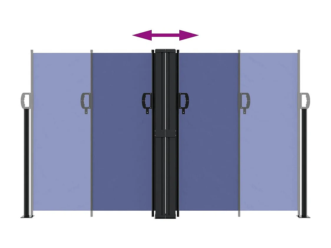 Auvent latéral rétractable bleu 140 x 1000 cm FR68604