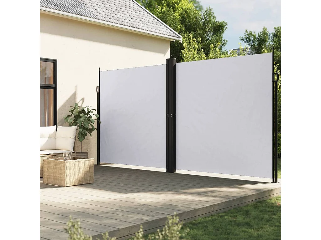 Windscherm uittrekbaar 220x1200 cm wit BE288943