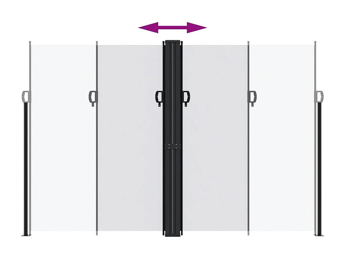 Windscherm uittrekbaar 220x1200 cm wit BE288943