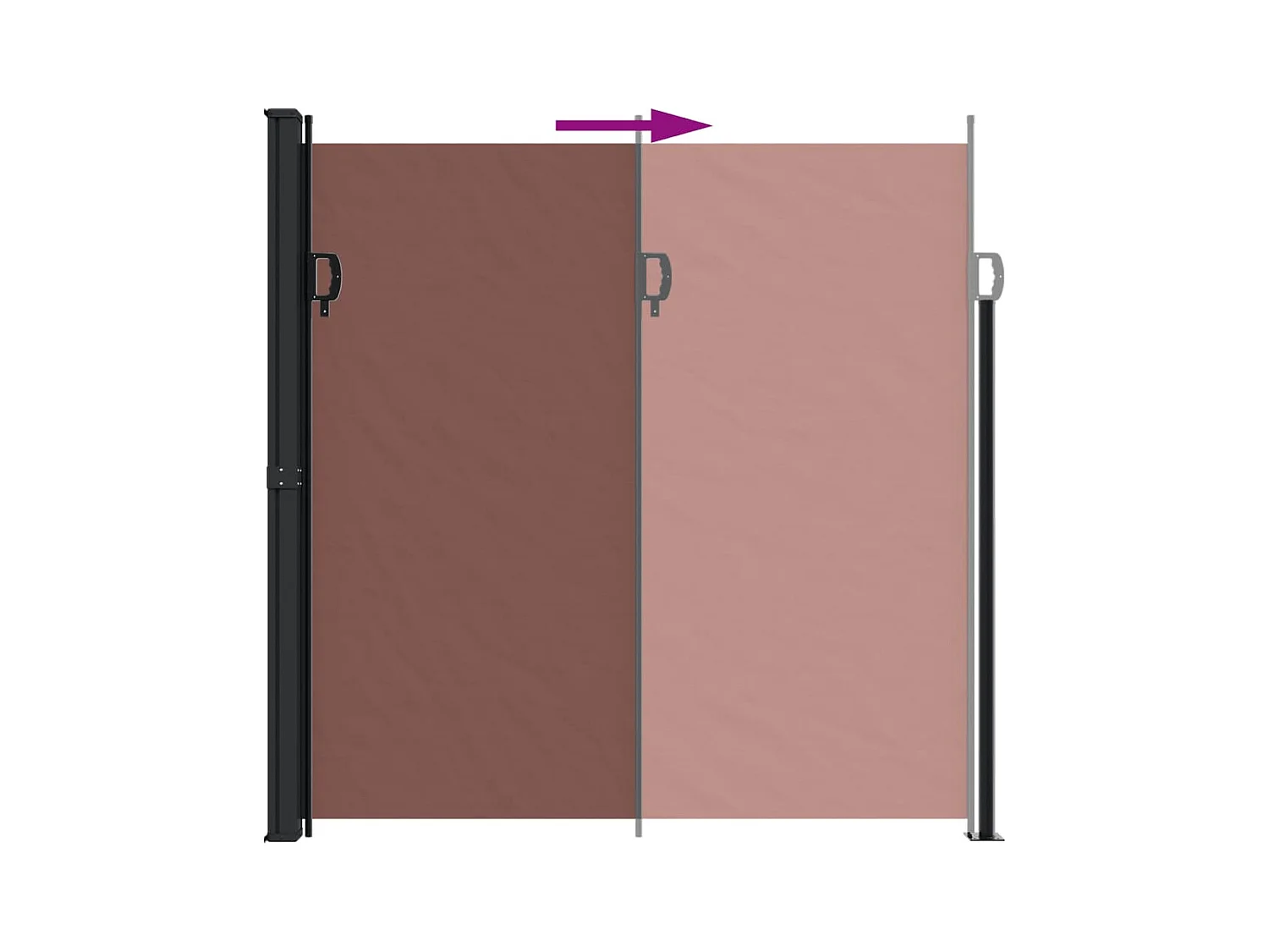 Auvent latéral rétractable marron 200x300 cm FR43071