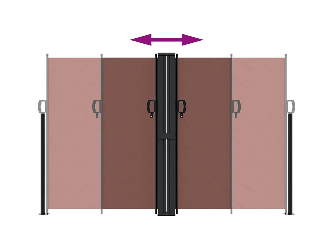 Auvent latéral rétractable marron 160x600 cm FR43649