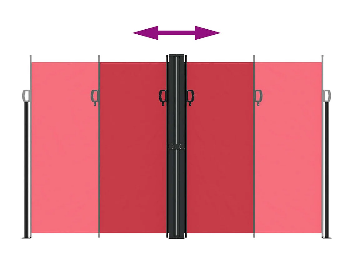 Toldo lateral retráctil rojo 200x1000 cm ES332059