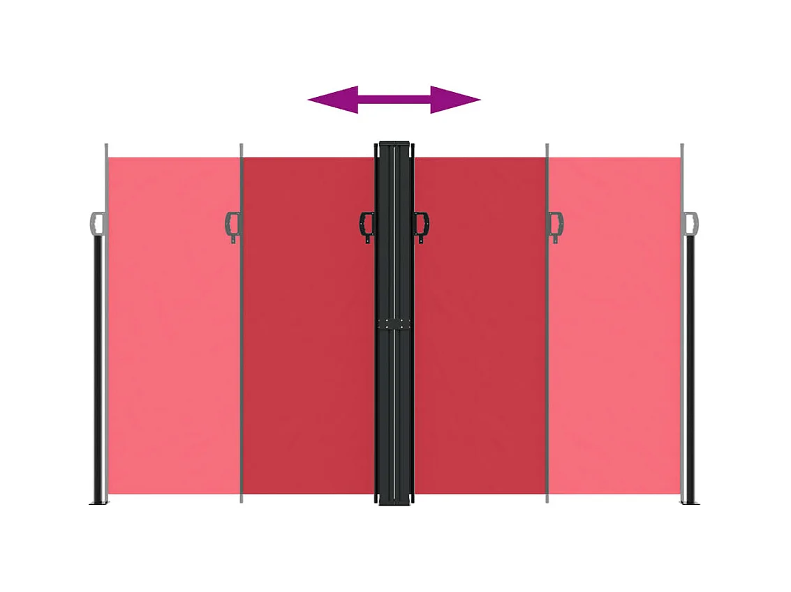 Auvent latéral rétractable rouge 200x1000 cm FR17758