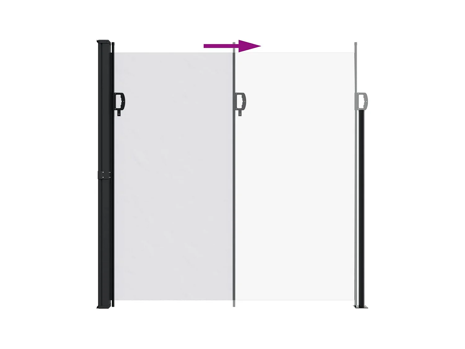 Auvent latéral rétractable blanc 200x600 cm FR46784