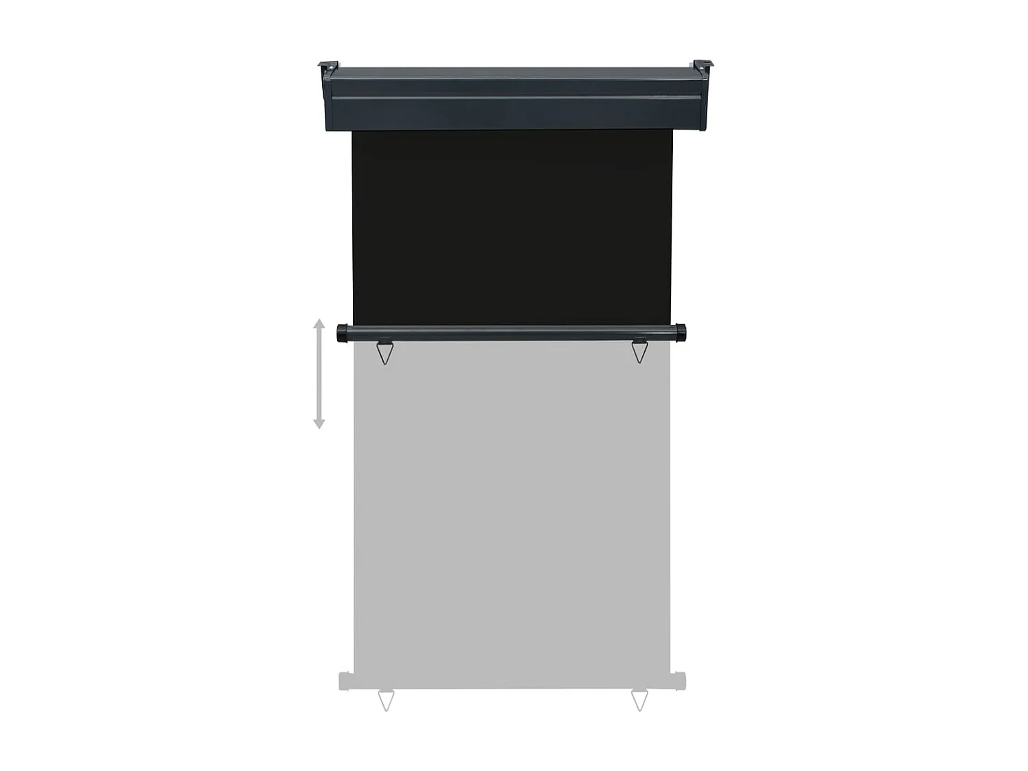 Toldo lateral de balcón negro 105x250 cm ES506928