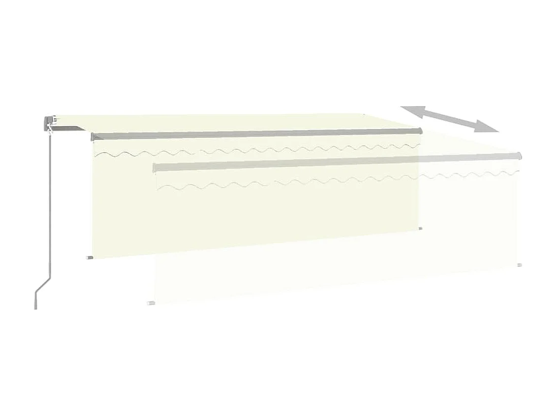 Auvent manuel rétractable avec store et LED 4x3m Crème FR95016