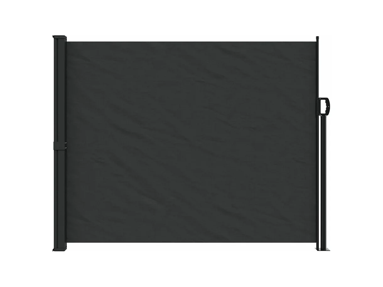Auvent latéral rétractable noir 160x600 cm FR37835