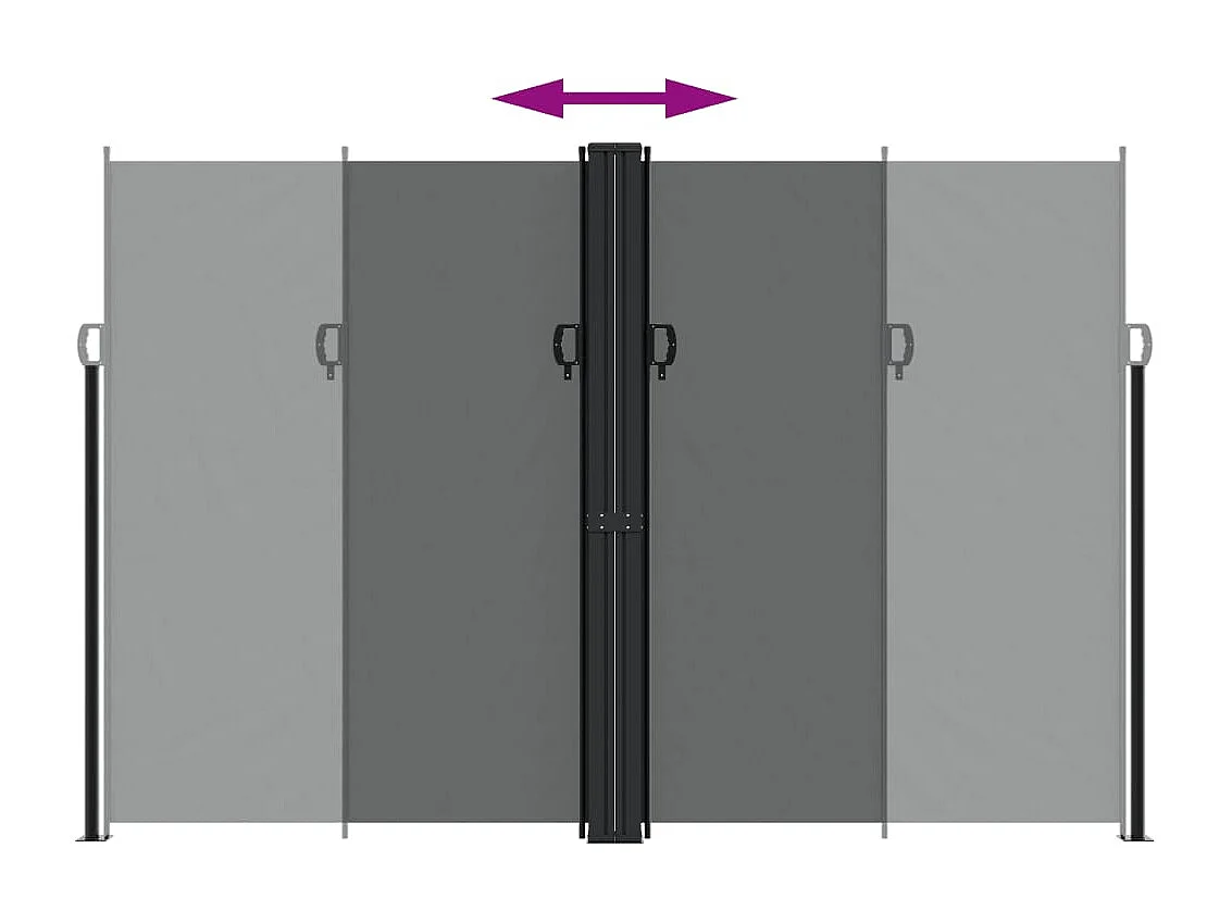 Auvent latéral rétractable Anthracite 220x1200 cm FR10376