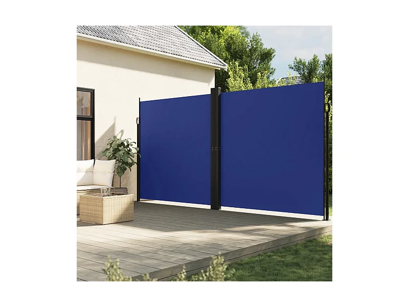 Toldo lateral retráctil azul 220x600 cm ES393966