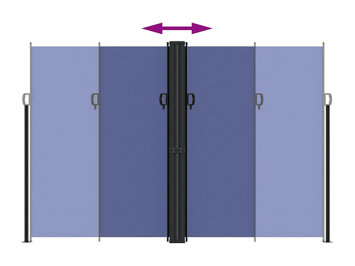 Auvent latéral rétractable bleu 220x600 cm FR89465
