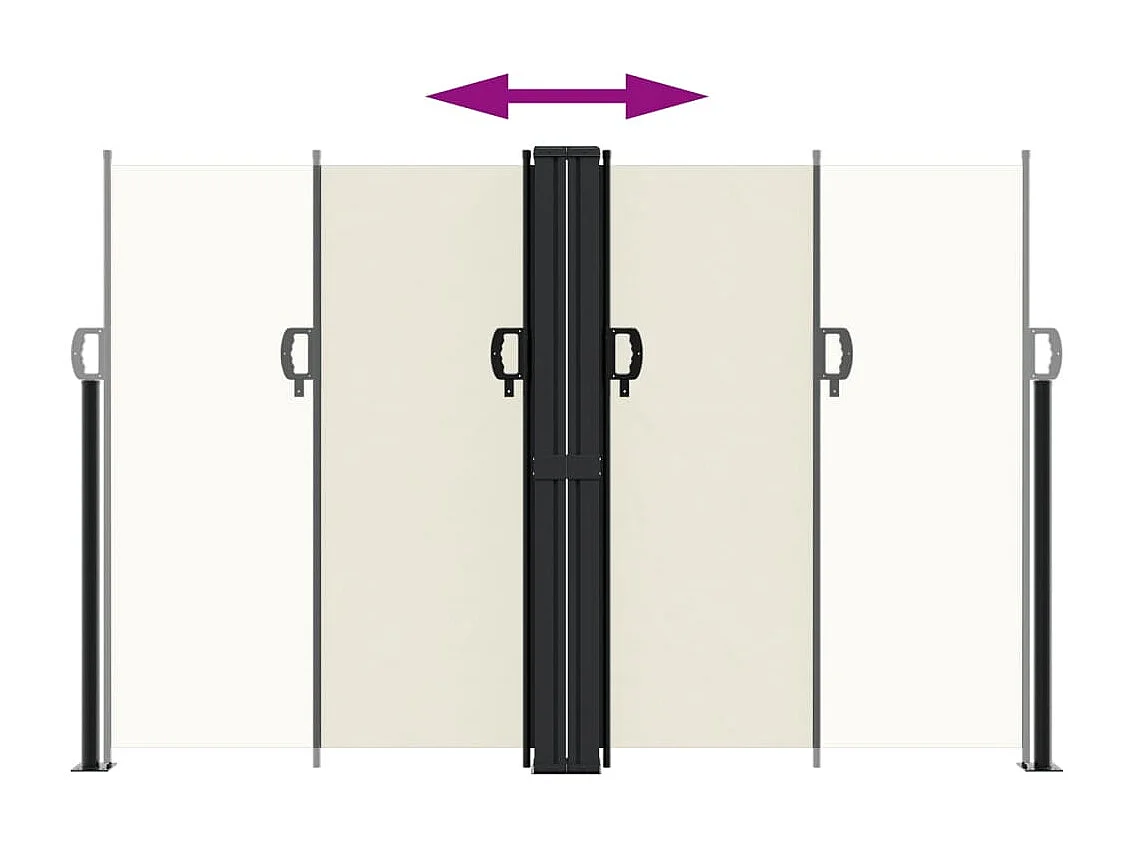 Auvent latéral rétractable crème 160x1000 cm FR84234