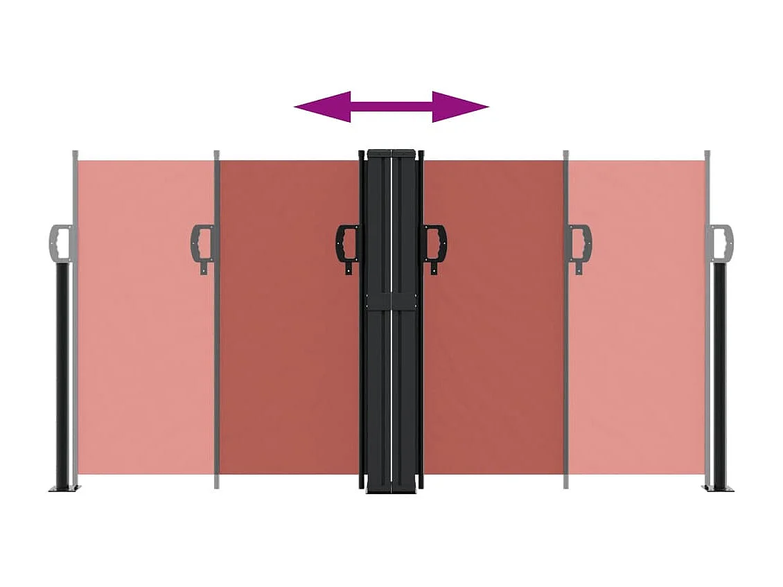 Auvent latéral rétractable terre cuite 120x1200 cm FR73371