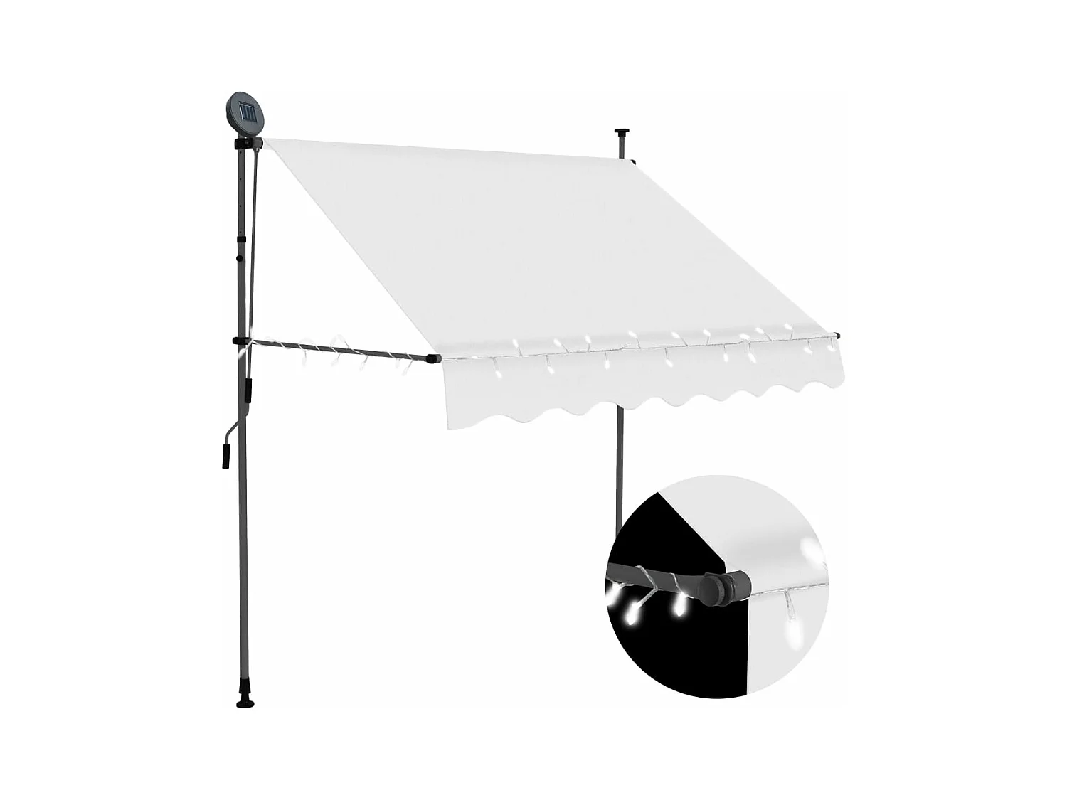 Auvent manuel rétractable avec LED 100 cm Crème FR91330